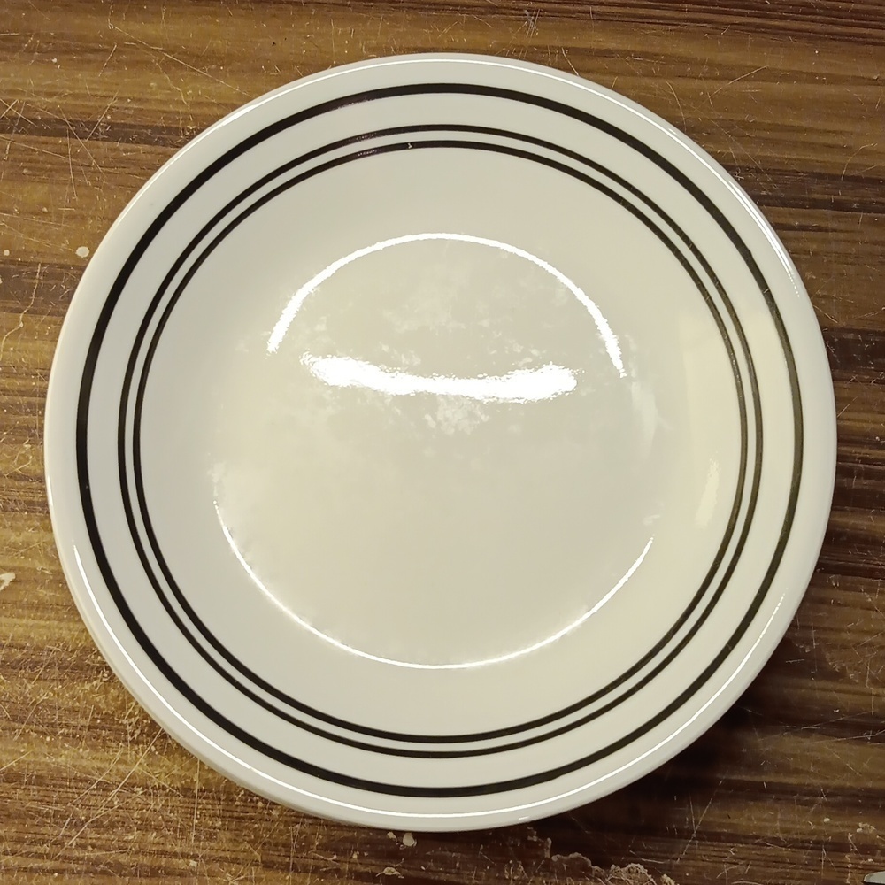 10 Corelle Vitrelle Classic Cafe white black 7" dessert salad plates